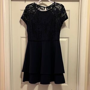 City Studio Navy Lace Dress